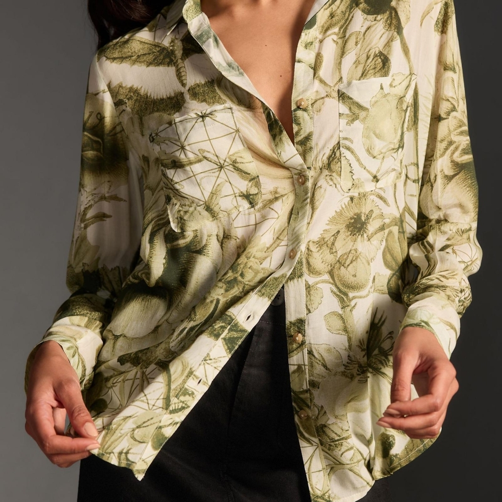 Anthropologie The Romy Relaxed Button Down Shirt by Pilcro: Manel Villalonga~XS
